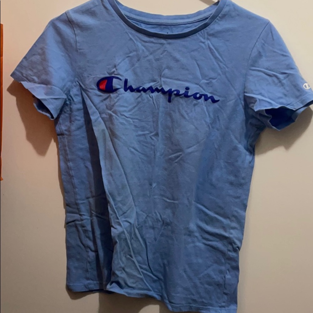 Light blue champion t shirt